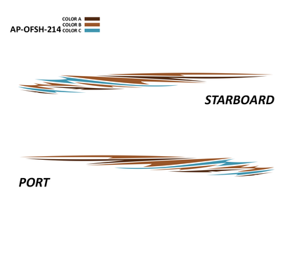 AP-OFSH-214 - Offshore Series 3 Color Vinyl Boat Graphics Kit