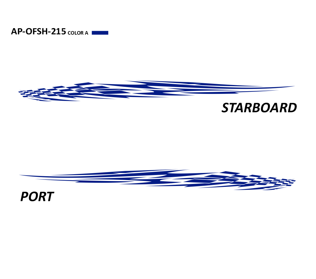 AP-OFSH-215 - Offshore Series 1 Color Vinyl Boat Graphics Kit