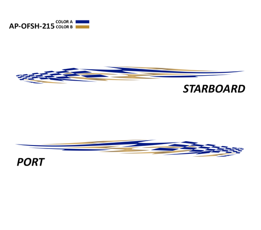 AP-OFSH-215 - Offshore Series 2 Color Vinyl Boat Graphics Kit