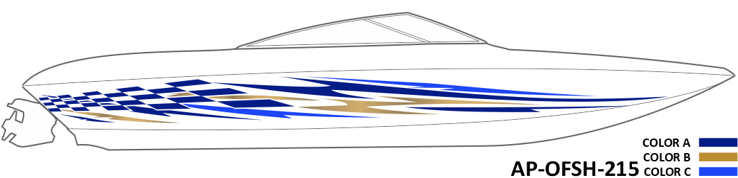 AP-OFSH-215 - Offshore Series 3 Color Vinyl Boat Graphics Kit