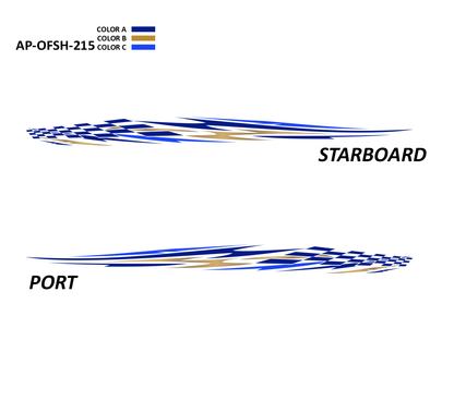 AP-OFSH-215 - Offshore Series 3 Color Vinyl Boat Graphics Kit