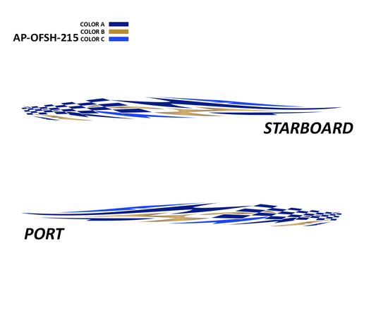 AP-OFSH-215 - Offshore Series 3 Color Vinyl Boat Graphics Kit