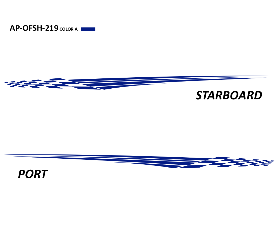 AP-OFSH-219 - Offshore Series 1 Color Vinyl Boat Graphics Kit