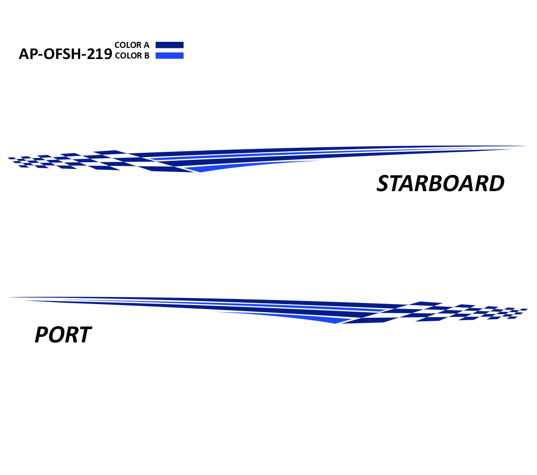AP-OFSH-219 - Offshore Series 2 Color Vinyl Boat Graphics Kit