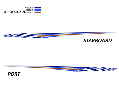 AP-OFSH-219 - Offshore Series 3 Color Vinyl Boat Graphics Kit