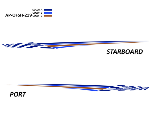 AP-OFSH-219 - Offshore Series 3 Color Vinyl Boat Graphics Kit