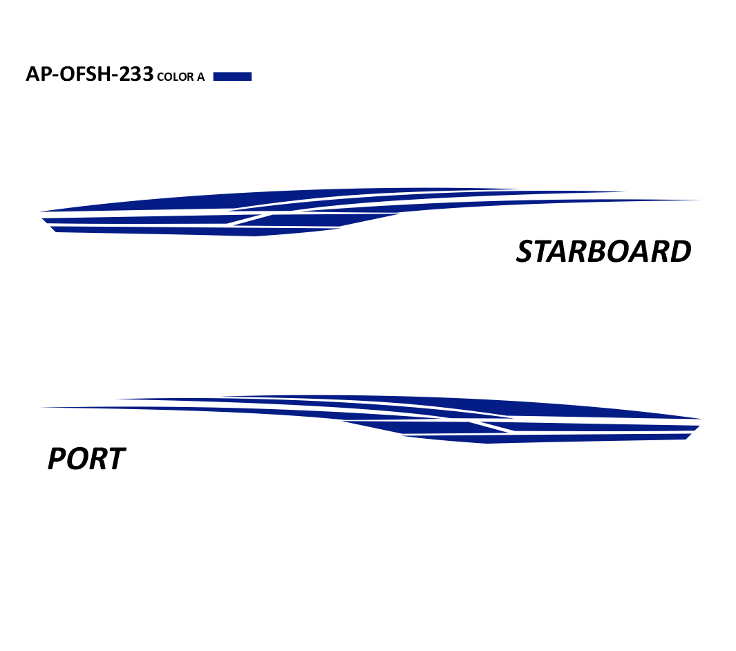 AP-OFSH-233 - Offshore Series 1 Color Vinyl Boat Graphics Kit