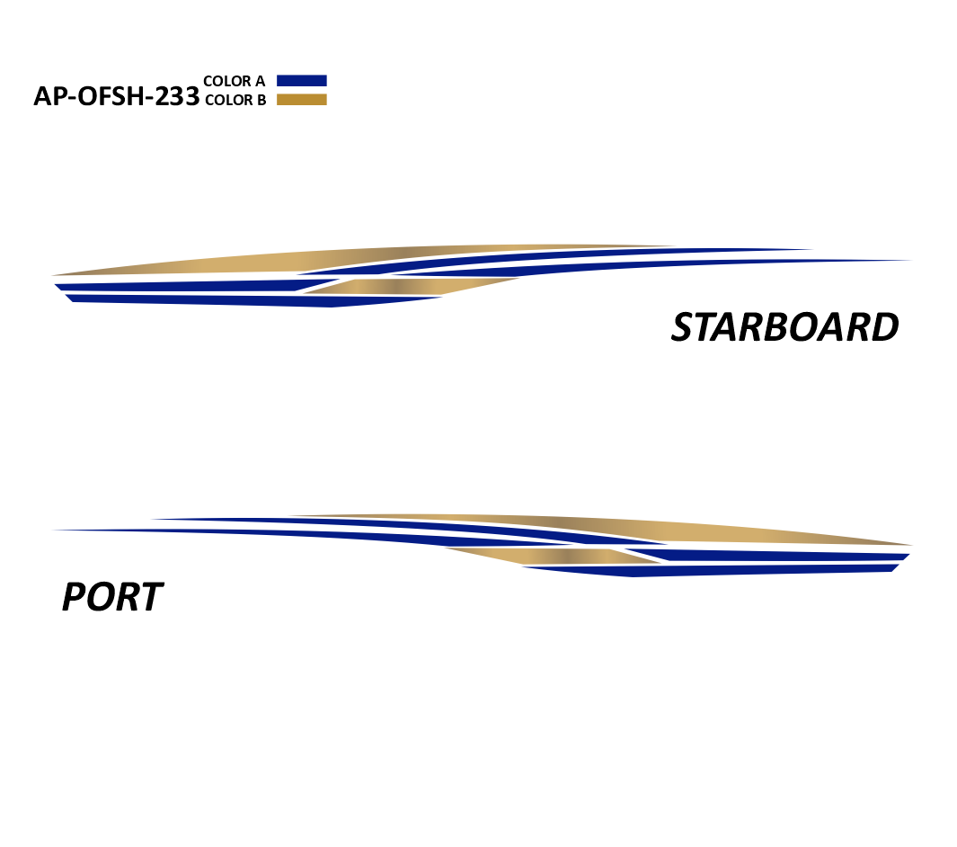 AP-OFSH-233 - Offshore Series 2 Color Vinyl Boat Graphics Kit