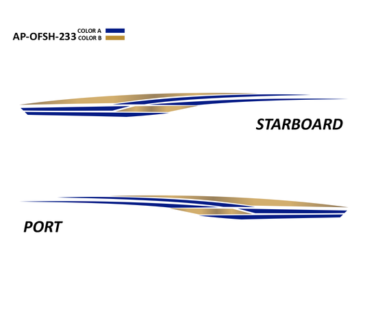 AP-OFSH-233 - Offshore Series 2 Color Vinyl Boat Graphics Kit