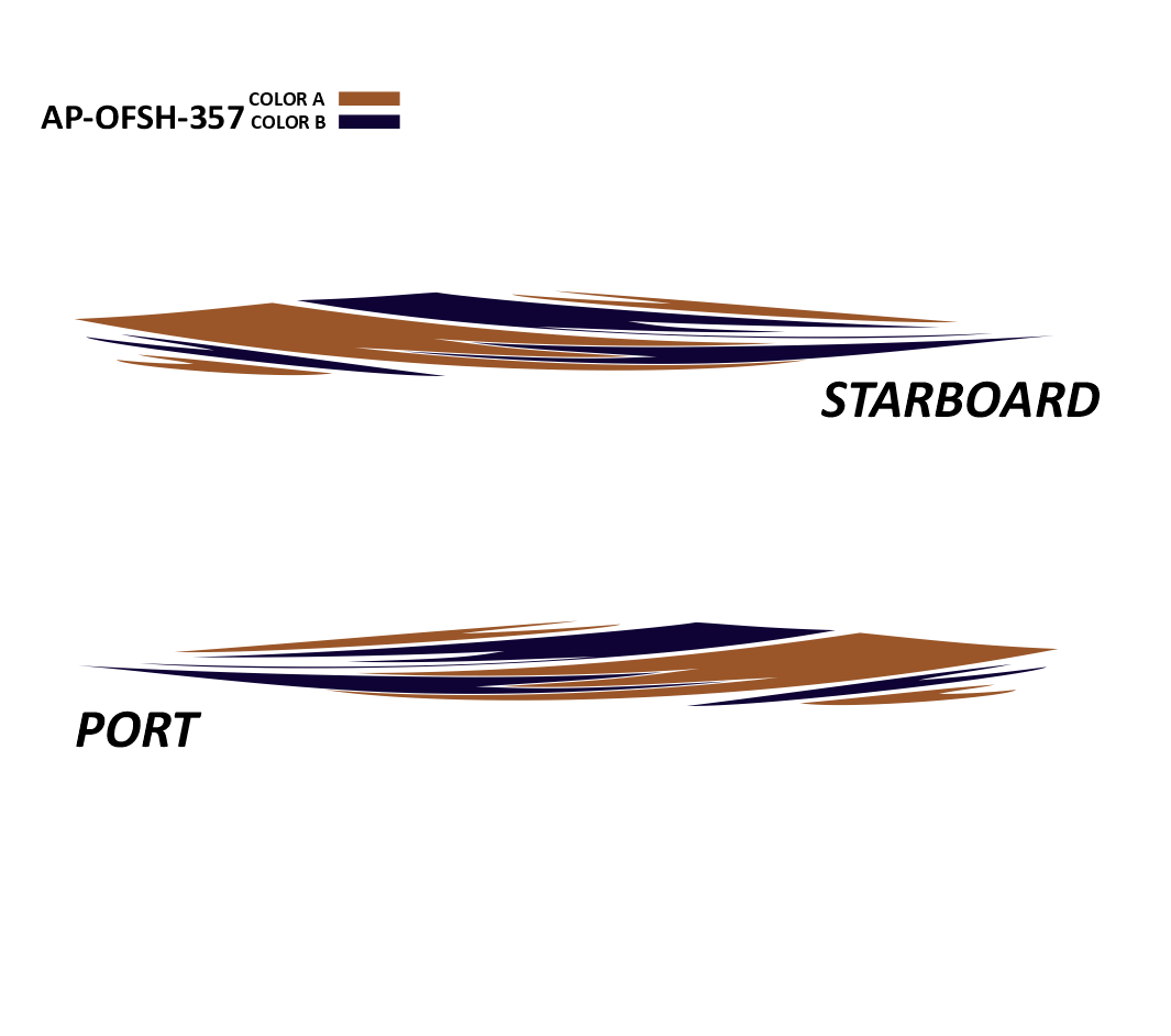 AP-OFSH-357 - Offshore Series 2 Color Vinyl Boat Graphics Kit