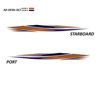 AP-OFSH-357 - Offshore Series 2 Color Vinyl Boat Graphics Kit