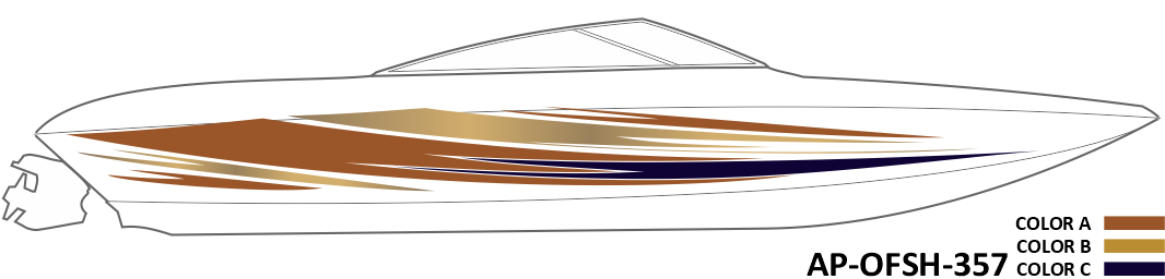 AP-OFSH-357 - Offshore Series 3 Color Vinyl Boat Graphics Kit