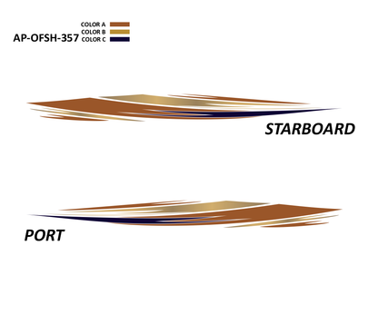 AP-OFSH-357 - Offshore Series 3 Color Vinyl Boat Graphics Kit
