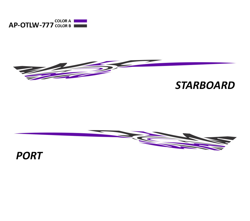 AP-OTLW-777 - Outlaw Series 2 Color Vinyl Boat Graphics Kit
