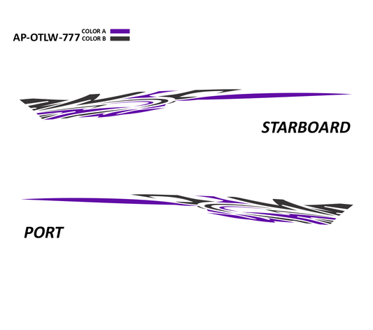AP-OTLW-777 - Outlaw Series 2 Color Vinyl Boat Graphics Kit