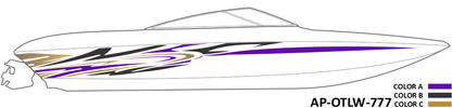 AP-OTLW-777 - Outlaw Series 3 Color Vinyl Boat Graphics Kit