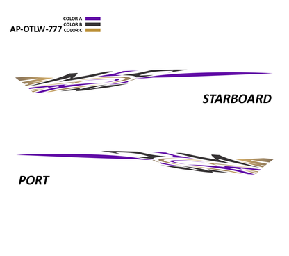 AP-OTLW-777 - Outlaw Series 3 Color Vinyl Boat Graphics Kit