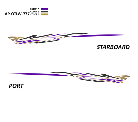 AP-OTLW-777 - Outlaw Series 3 Color Vinyl Boat Graphics Kit