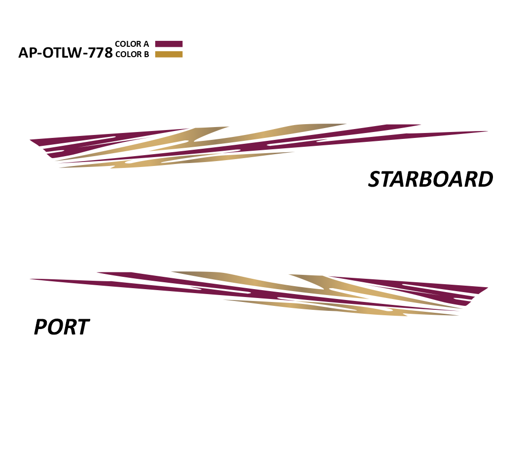AP-OTLW-778 - Outlaw Series 2 Color Vinyl Boat Graphics Kit