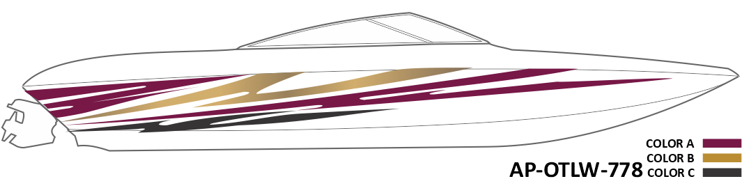 AP-OTLW-778 - Outlaw Series 3 Color Vinyl Boat Graphics Kit
