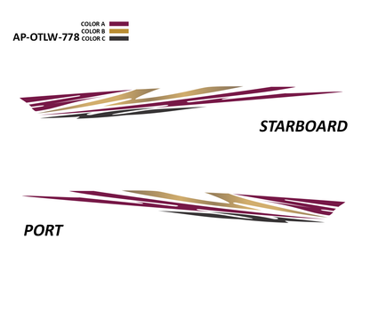 AP-OTLW-778 - Outlaw Series 3 Color Vinyl Boat Graphics Kit