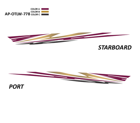 AP-OTLW-778 - Outlaw Series 3 Color Vinyl Boat Graphics Kit