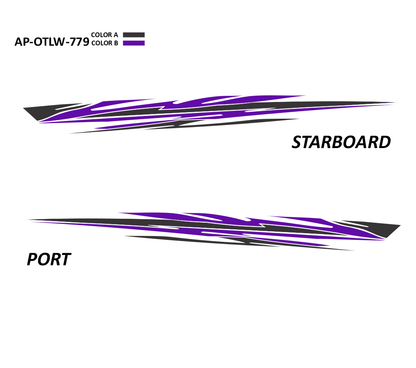 AP-OTLW-779 - Outlaw Series 2 Color Vinyl Boat Graphics Kit