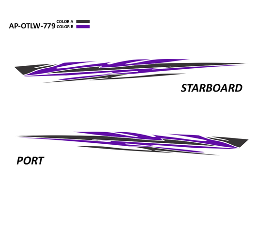 AP-OTLW-779 - Outlaw Series 2 Color Vinyl Boat Graphics Kit