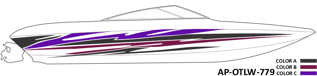 AP-OTLW-779 - Outlaw Series 3 Color Vinyl Boat Graphics Kit