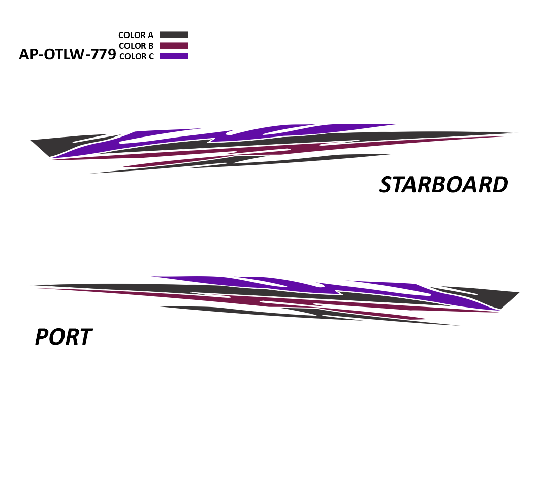 AP-OTLW-779 - Outlaw Series 3 Color Vinyl Boat Graphics Kit