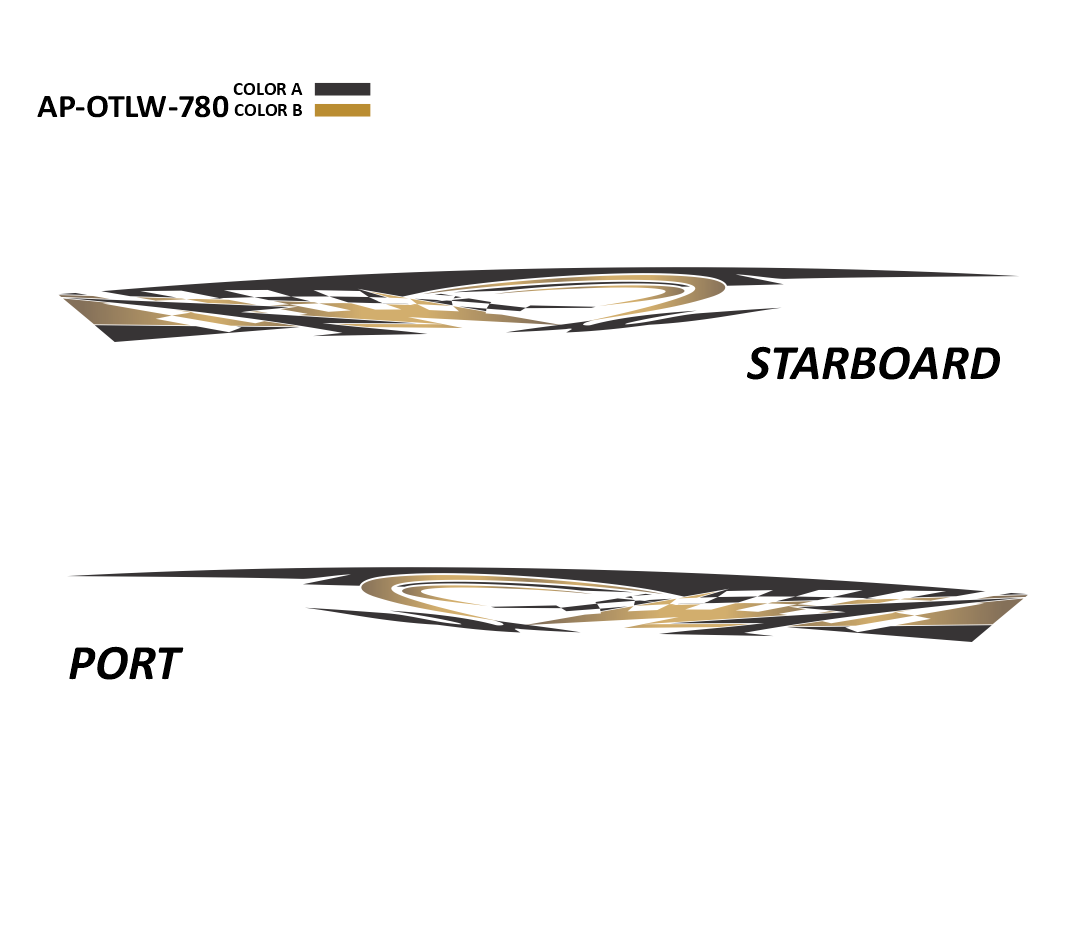 AP-OTLW-780 - Outlaw Series 2 Color Vinyl Boat Graphics Kit