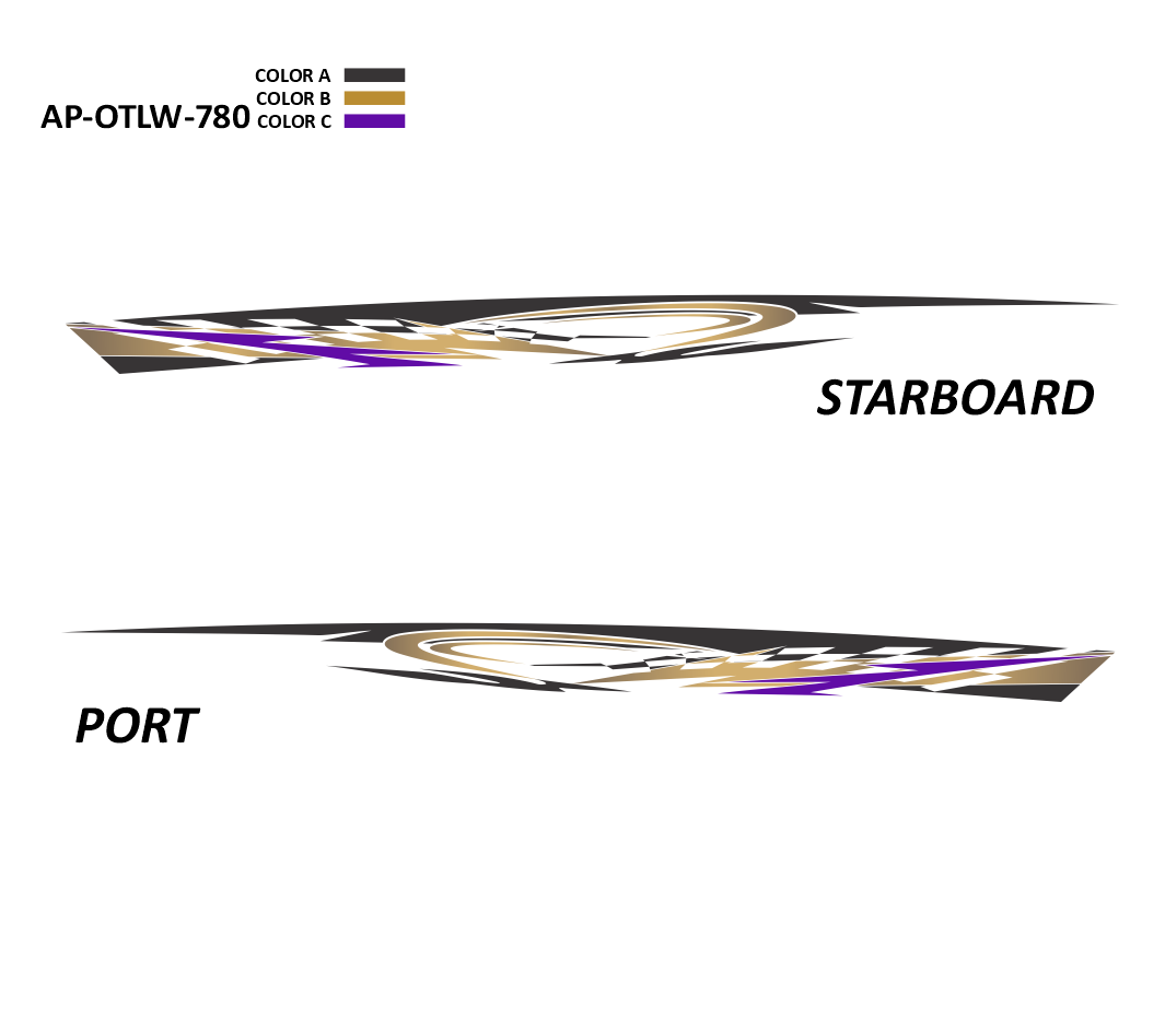 AP-OTLW-780 - Outlaw Series 3 Color Vinyl Boat Graphics Kit