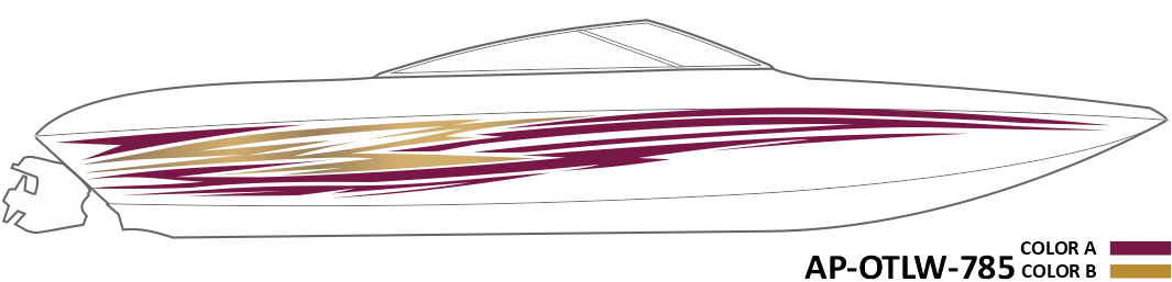 AP-OTLW-785 - Outlaw Series 2 Color Vinyl Boat Graphics Kit