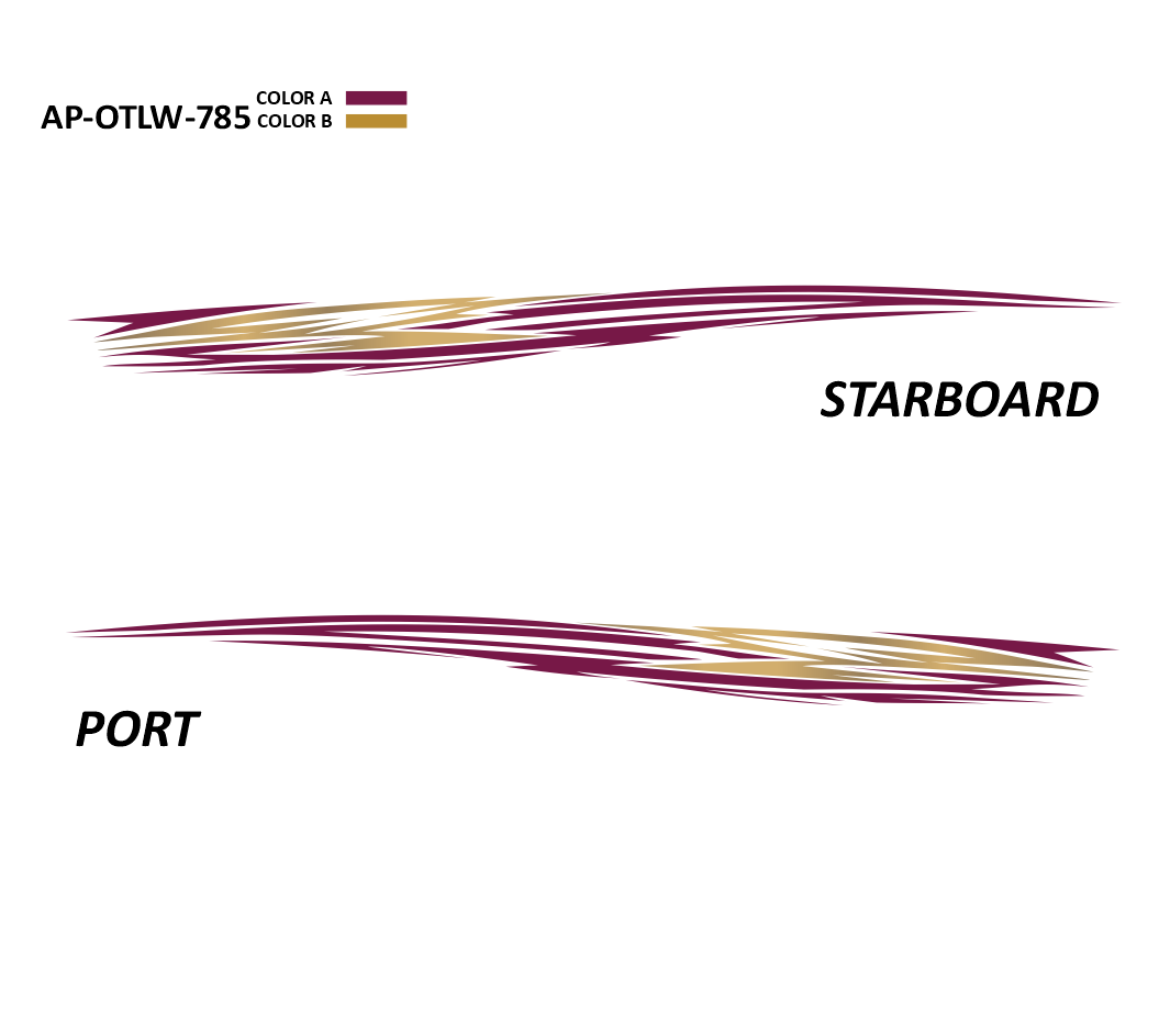 AP-OTLW-785 - Outlaw Series 2 Color Vinyl Boat Graphics Kit