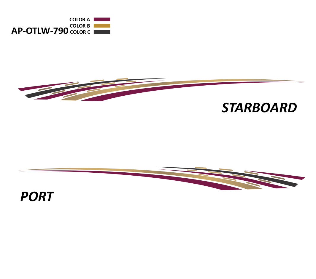 AP-OTLW-790 - Outlaw Series 3 Color Vinyl Boat Graphics Kit