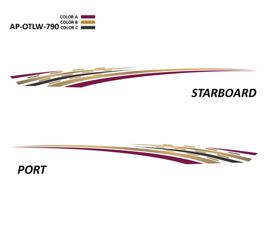 AP-OTLW-790 - Outlaw Series 3 Color Vinyl Boat Graphics Kit