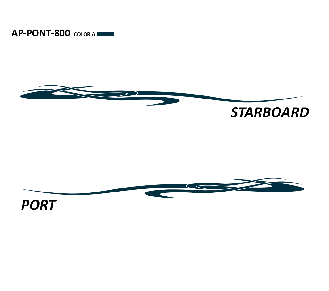 AP-PONT-800 - Pontoon Series 1 Color Vinyl Boat Graphics Kit