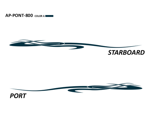 AP-PONT-800 - Pontoon Series 1 Color Vinyl Boat Graphics Kit