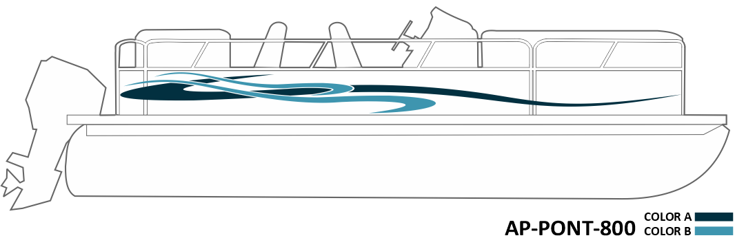 AP-PONT-800 - Pontoon Series 2 Color Vinyl Boat Graphics Kit