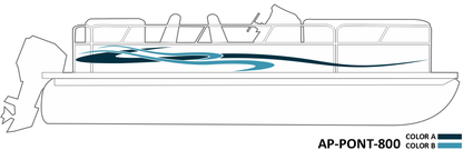 AP-PONT-800 - Pontoon Series 2 Color Vinyl Boat Graphics Kit