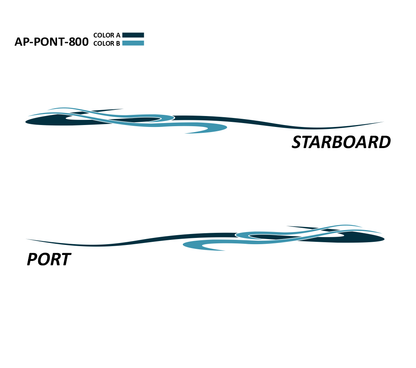 AP-PONT-800 - Pontoon Series 2 Color Vinyl Boat Graphics Kit