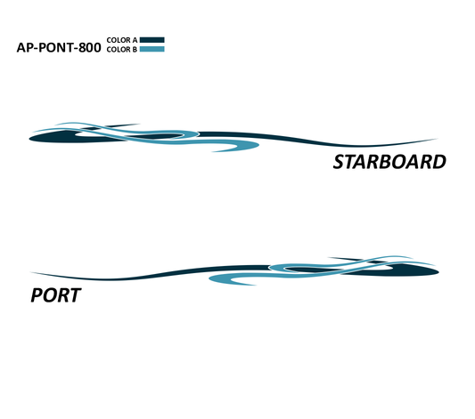 AP-PONT-800 - Pontoon Series 2 Color Vinyl Boat Graphics Kit