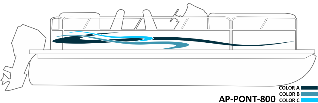 AP-PONT-800 - Pontoon Series 3 Color Vinyl Boat Graphics Kit