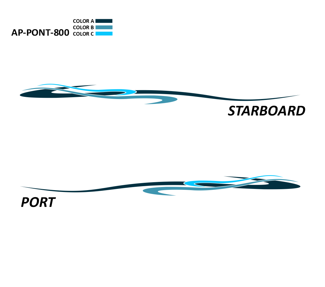 AP-PONT-800 - Pontoon Series 3 Color Vinyl Boat Graphics Kit
