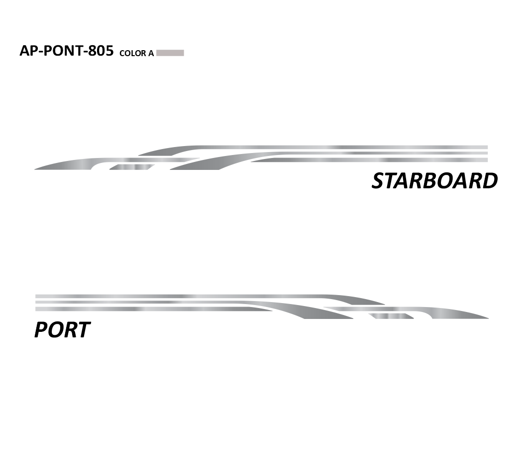 AP-PONT-805 - Pontoon Series 1 Color Vinyl Boat Graphics Kit