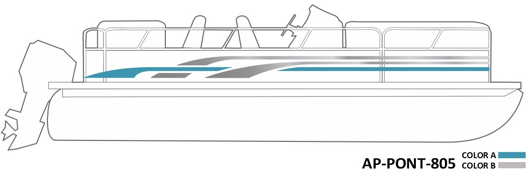 AP-PONT-805 - Pontoon Series 2 Color Vinyl Boat Graphics Kit