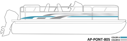 AP-PONT-805 - Pontoon Series 2 Color Vinyl Boat Graphics Kit