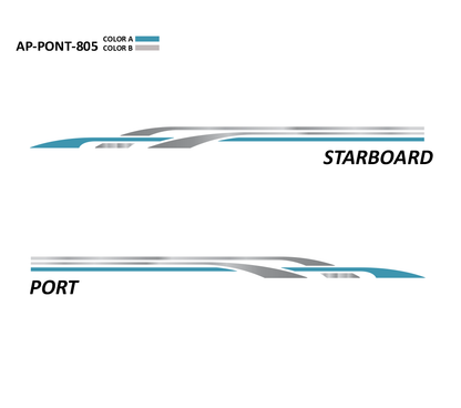 AP-PONT-805 - Pontoon Series 2 Color Vinyl Boat Graphics Kit