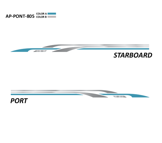 AP-PONT-805 - Pontoon Series 2 Color Vinyl Boat Graphics Kit