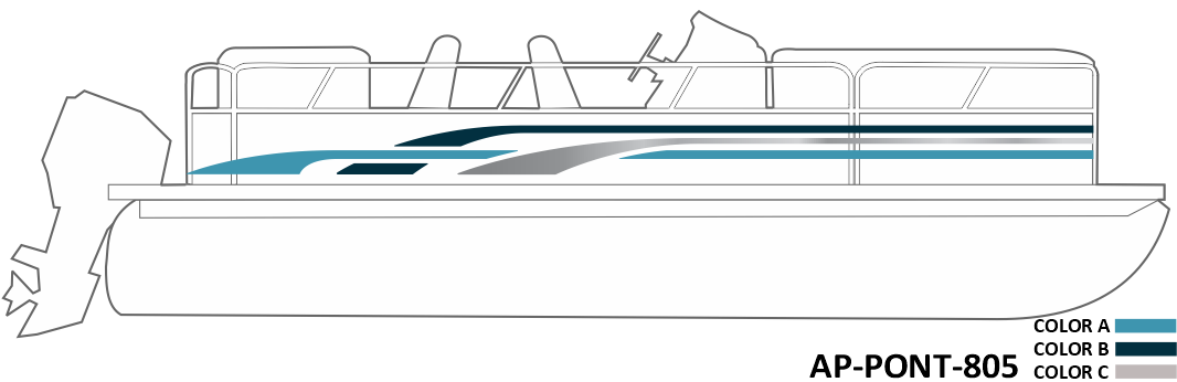 AP-PONT-805 - Pontoon Series 3 Color Vinyl Boat Graphics Kit